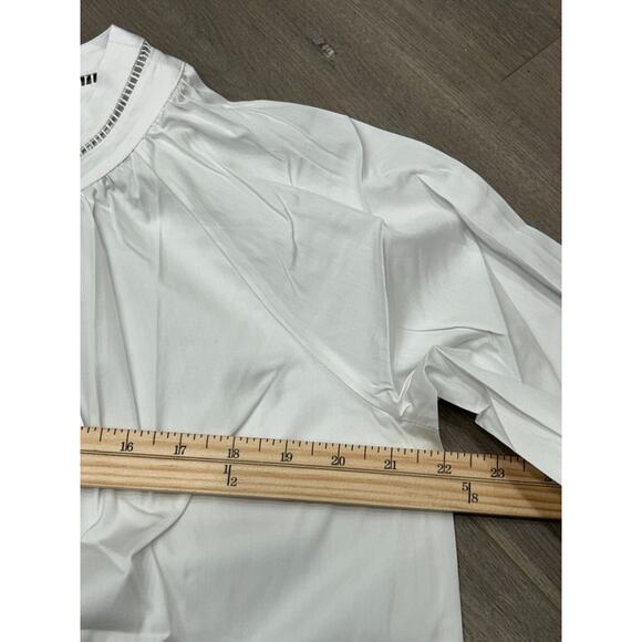 NWT Harshman Women's White Cotton Anemone Lace Eyelet-Trim Blouse Top Size S - Picture 11 of 13